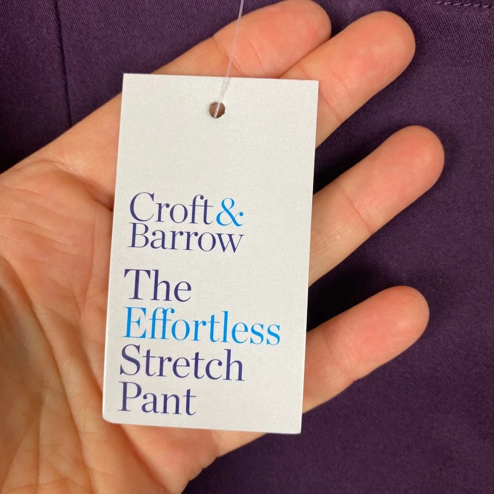 Croft & Barrow Effortless Stretch Mid Rise Bootcut Pants Womens 8 Purple NWT - Picture 7 of 12